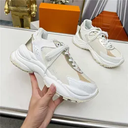 Autumn New Round Toe Lace Up Genuine Leather Sneakers Woman Flat Platform Denim Sports Mesh Thick Sole Casual Daddy Shoes 2023