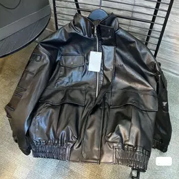 Alta versão com zíper cardigan casaco homens mulheres jaquetas de couro designer jaqueta balens bordado trench coats moda masculina jaqueta de motocicleta