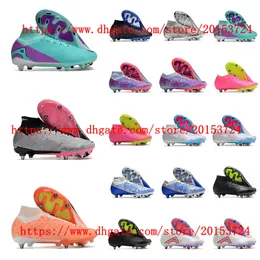 Mens Soccer Shoes Mercurial Superfly ix Elite SG Football Boots Cleates Firm Ground Trainers