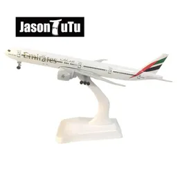 Modello pressofuso JASON TUTU 20 cm Emirati Arabi Uniti Boeing 777 Aereo Aereo Aereo Metallo Scala 1300 Aerei Drop Shippi 231113