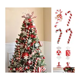 Juldekorationer Big Candy Cane Canes Tree for Home Party Year Xmas Hanging Ornaments 220914 Drop Delivery Garden Festive Suppli OT4MD