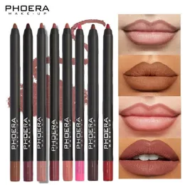 Läpppennor Phoera 13 färger Lipliner Pencil Lip Makeup Lipstick Pencils Waterproof Lipliner Lady Charming Lip Liner Cosmetics Maquiagem 231113