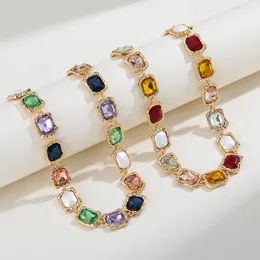 Collana regalo di nozze esagerata irregolare geometrica con diamanti colorati in vetro di lusso in stile retrò per le donne