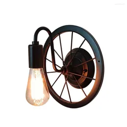 Lampade a parete Decorazione a soppalco Vintage Wheel Sconce Iron Rust Iron Rust Aibici per il letto da comodino Antique Antique Home Lighting