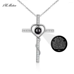 Ожерелья с подвесками, проекционное ожерелье с крестом из Библии, женское ожерелье с текстом на заказ, христианские украшения