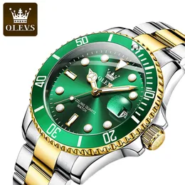 손목 시계 Olevs Mens Quartz Watches 최고의 브랜드 고급 비즈니스 방수 Luminous 대형 다이얼 남성 스포츠 스테인리스 스틸 시계 230412