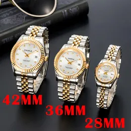 Herren Automatik Gold Mechanische Uhren Damen Kleid Voller Edelstahl Saphir Wasserdicht Leuchtende Paare Armbanduhren298R
