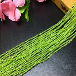 Charms 3.5MM 1Strand/Pack Natural Chrysolite Peridot Stone Round Section Loose Beads Strands Jewelry Findings Accessories