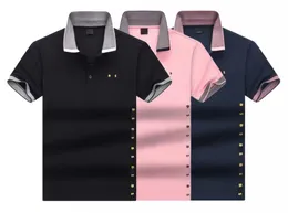Polos bordados masculinos Business Casual Casual Camisa Polo de Manga Pólo Verão Camiseta Versátil