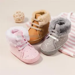 Primeros caminantes invierno bebé pelusa mantener caliente nacidos flash niño botas zapatos de cuna infantil