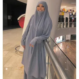 Ubranie etniczne Eid Ramadan Muzułmańska odzież Zestaw Abaya Women Jilbab Hidżab Długa Khimar Kaftan Robe Islam Dubai Niqab