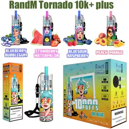 RandM Tornado 10K Plus Einweg-E-Zigaretten 0% 3% 5% 10000 Plus Big Vapor 850mAh wiederaufladbare Batterie Mesh Coil 14 Geschmacksrichtungen Authentisch 100%