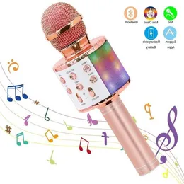 Freeshipping Wireless Bluetooth Karaoke Microphone Portable Speaker Machine Handheld Home KTV Player With Record Function TBNHF