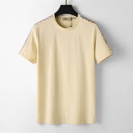 Designer Men's Tee Shirts Black and White Beige Plaid Brand Fashion Women's Loose T-Shirt Luxury 100% Cotton Anti-Wrinkle Par Street Hip Hop Short Sleeve 3XL