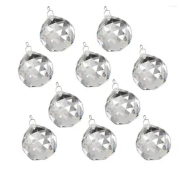 Lustre de cristal 10 peças 1.6 "/40mm lâmpada bola transparente com anéis prismas peças coletor de sol pendurado gotas pingentes diy