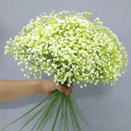 Fleurs décoratives 58 cm fleur en plastique artificielle à la main babysbreath fausse plante gypsophile arrangement floral pour la décoration de table de mariage à la maison