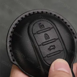 Nyckelringar Läderbil Remote Nyckelfodral FOB -täckning för Mini Cooper Clubman Hardtop Hatchback Countryman F54 F55 F56 F57 F60 Nyckelkedja J230413