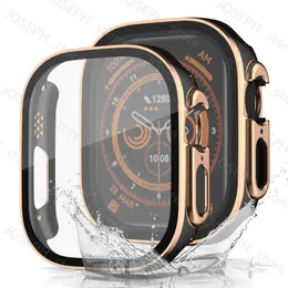 Outros acessórios de moda Case de protetor de tela para a Apple Watch Series 8 Ultra 49mm Strap Frame Bumper 45mm para Iwatch 7 6 5 4 44mm Acessórios de filme de vidro J230413