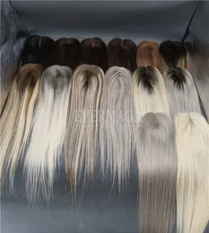 Nuovi pezzi di capelli umani in stock Mini Toppers mono base Toupee per la caduta dei capelli con alopecia e diradamento delle donne