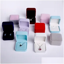 Caixas de jóias Caixa de colar de alto grade veet pingente de moda de moda colorido sólido presente 10 estilo entrega de gotas de embalagem display dhgarden dhvur