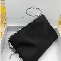 Lüks Tasarımcı Anahtar Zincir Naylon Tuval Poşet Erkek Kadınlar Mini Cüzdanlar Anahtarlıklar Siyah Zip Cep Çanta Sevgilisi Anahtar Kart Tutucular Keyting Moda Aksesuarları