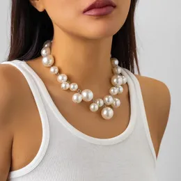 Girocollo moda collana di perle con perline catena clavicola per le donne vintage elegante ciondolo gioielli da sposa bomboniere