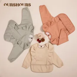 Bibs Burp Cloths Waterproof Baby Feeding Bibs Angel Wings Baby Stuff Kids Long Sleeve Art Smock Antidirty Dinning Apron with Pocket for born 230413