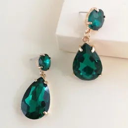 Dangle Earrings AOTEMAN Personality Fashion Woman Girl Party Wedding Teardrop Ethnic Green Crystal Jewelry