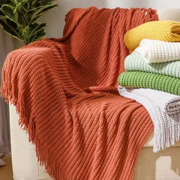 Cobertores de malha coberta para cama de cama xadrez de roupas de cama de arremesso de arremesso de arremesso nórdico Cama de corpo robusta Cama decorativa capa da tampa xadrez 230414