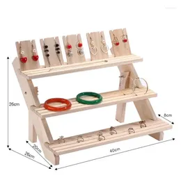 Sieradenzakjes Houten oorbellen Bangle Organizer Houder Kettingen Armbanden Stand Display Opslag Ondersteuning Hangers