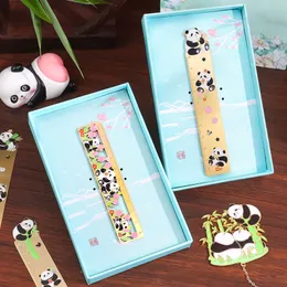Cute Cartoon Panda Cultural and Creative Souvenir Carving Metal Hollow Ruler Bookmark China-Chic Exquisite Gift