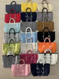 Wholesale channelbags Designer canvas ch bags with dustproof bag Handbag Summer Beach Shoulder Bag Flash Office Bag Women's Luxury canvas channeltote 38*30cm