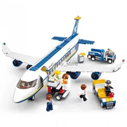 مركبة ألعاب City High-Tech Airport Airbus Airplane Aircraft Plane Brinquedos Avion Model Build Build Bricks Educational Toys Kidsll231114