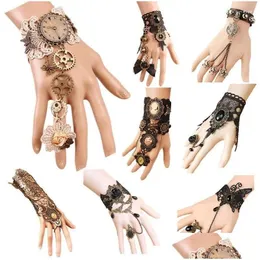 Other Event & Party Supplies Party Supplies Other Event Womens Vintage Steampunk Gloves Wrist Cuff Gear Girls Victorian Bracelets Cost Dhhoo