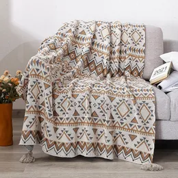 Одеяла Tongdi Boho Raschel одеяло мягкое утолщенное кружево теплое вязание экологически чистое роскошное декор для покрытия кровати для крышки кровати для кровати зима 230414