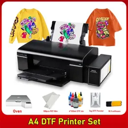 Printer Bundle L805 Converted Direct Transfer Film For T Shirt All Fabric Hoodies Complete