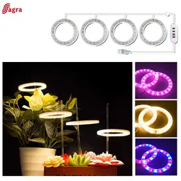 Grow Lights Led Angel Ring Grow Plant Light DC 5V USB Plug Phytolamp per piante Lampada a spettro completo per piantine indoor Home Flower Succulet P230413
