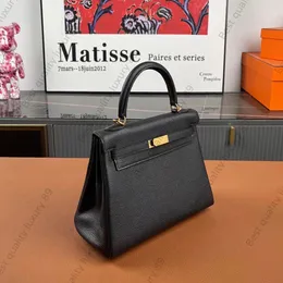 Borsa a mano classica di design Borsa a tracolla di lusso Borsa con patta Completamente realizzata a mano in stile Retourne utilizzando pelle Togo originale francese con hardware di placcatura in oro vero 24K