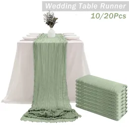 Table Runner 20 10 pezzi di garza di cotone decorazione per matrimoni salvia verde garnella di garnello s decorazione da doccia da sposa 230413
