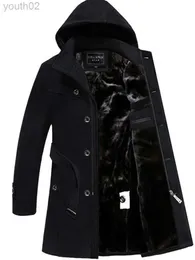 Jaquetas masculinas idades 18-35 anos casaco de lã longo de alta qualidade casaco masculino moda capa de lã casaco quente outwear trench coat masculino zln231114