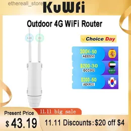 Routers KuWFi Outdoor 4G WiFi Router 300Mbps 4G SIM Card Wireless WIFI Repaeter Extender WaterProof Wifi Hotspot Router AP For IP Camera Q231114