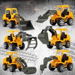 Diecast Model Arabalar 6pcs Mühendislik Araçları Oyuncaklar Set Mühendislik Araç Modeli Forklift Oyuncak Araç Modelleri Araç Eksavatoru Diecast Mini Carl231114