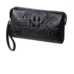 パスワードロックを備えた財布の男性盗難防止ビジネスハンドバッグ高容量のトップレイヤーカウハイドレジャークリップバッグ高品質の居心地の良い財布