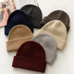 Bérets hiver laine tricoté chapeau pour femmes hommes couleur unie coton doux épais chaud unisexe chapeaux bonnets Bonnet dames hommes casquettes