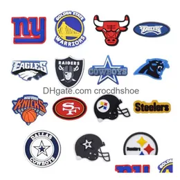 Sko Delar Tillbehör Pvc Basketball Charms Sports Team För Clog charm Skor Dekorationer