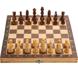 Satranç Oyunları Ahşap Dama Tahtası Masif Ahşap Parçalar Katlanır Yüksek Son Bulmaca Oyunu 230413