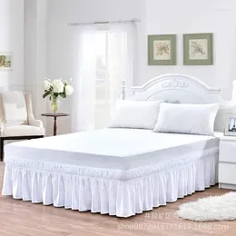 Bed Skirt El Elastic Solid Color Bedspread Without Surface Suitable For King/Large Sheets Home Furnishing