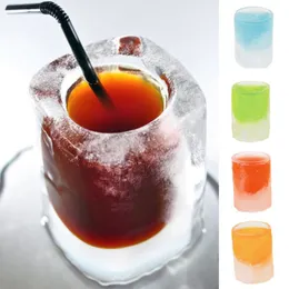 4 Izgara Buz Kupası Kalıp Yapılır Yaz DIY sütun Ices Cube Tepsisi Kalıplar Bar Partisi Kokteyl Buz Küpleri Kalıp Silikon Mavi Buz Küfü La Taza De Hielo de 4 Rejilllas Hace Molde