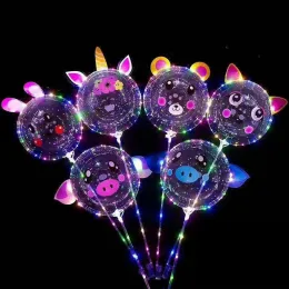 Bobo Balões Transparentes LED Up Balão Novidade Iluminação Hélio Glow String Luzes para Aniversário Casamento Ao Ar Livre Evento Decorações de Festa de Natal G1114