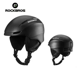 Ski Helmets ROCKBROS Ski Helmet Integrally-molded Skiing Helmet Sports Safety R Road Cycling Helmet Snowmobile Protection Accessories 231114